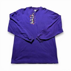 Vtg 90s Disney Store Mickey Minnie Donald & Friends Embroidered Shirt Sz XL